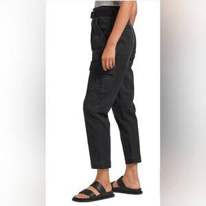 💜 Silver Jeans sz27 Relaxed High Rise Tapered Cargo Pant In Black